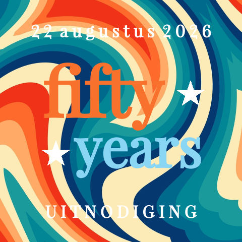 Seventies uitnodiging retro achtergrond 50 jaar
