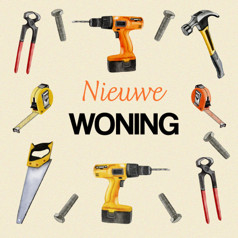 Verhuiskaart met verschillende soorten gereedschap