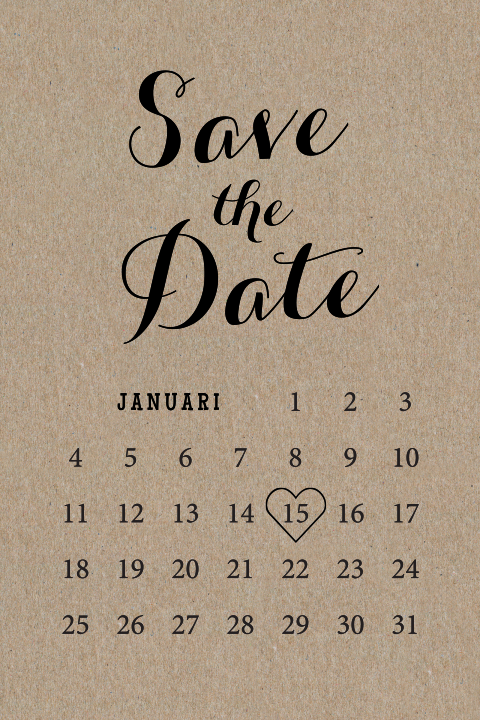 Moderne save the date echt kraft agenda