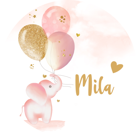 Sticker voor een meisje met olifant