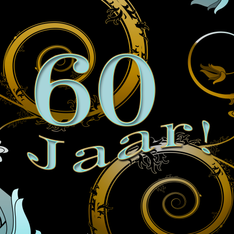 Originele barok verjaardagsuitnodiging 60 jaar