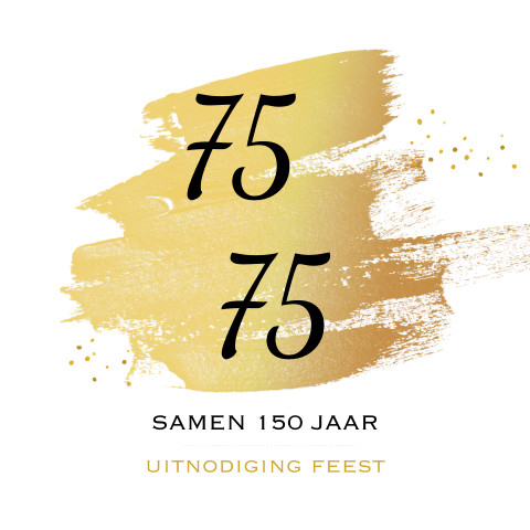 Uitnodiging dubbel feest samen 150 jaar