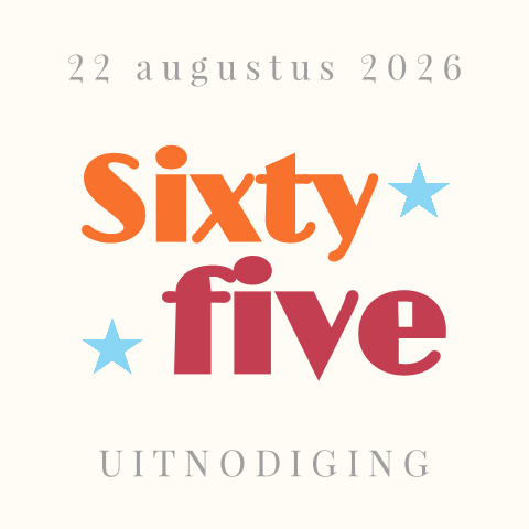 Seventies uitnodiging retro achtergrond sixty five years