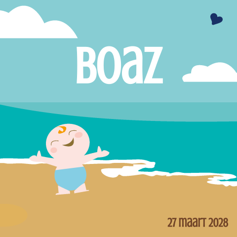 Kust strand geboortekaartjes zee scheveningen voor een jongen
