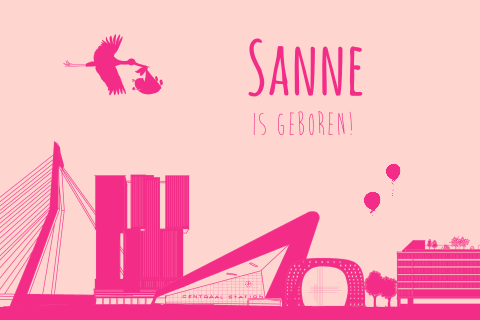 Geboortekaartje Rotterdam profiel voor een meisje