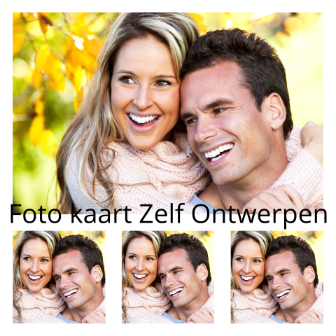 Fotocollagekaart liggende foto zelf ontwerpen