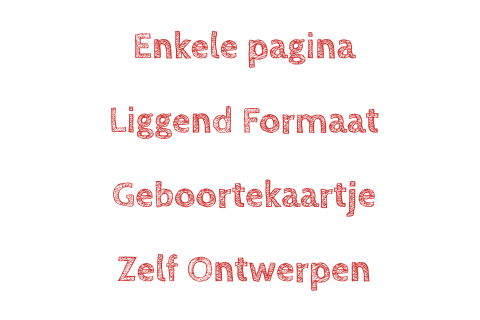 Enkele pagina  Liggend Formaat  Geboortekaartje  Zelf Ontwerpen