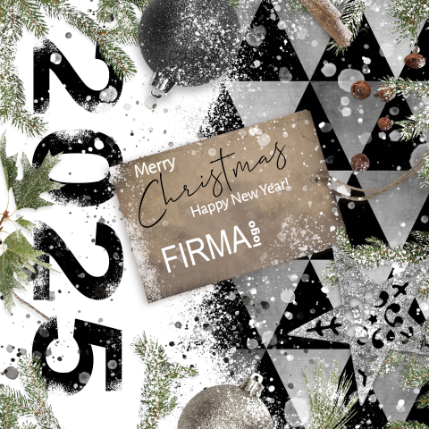 Zakelijke kerstkaart label logo en jaartal