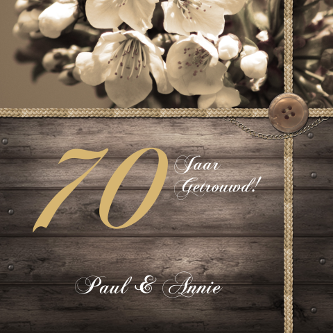 Uitnodiging feest 70 jaar getrouwd vintage