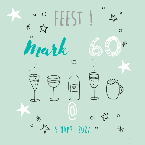 Uitnodiging verjaardag 60 jaar man feestelijk