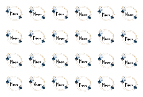 Vierkante naamkaartjes 24 stuks formaat 6x6 cm