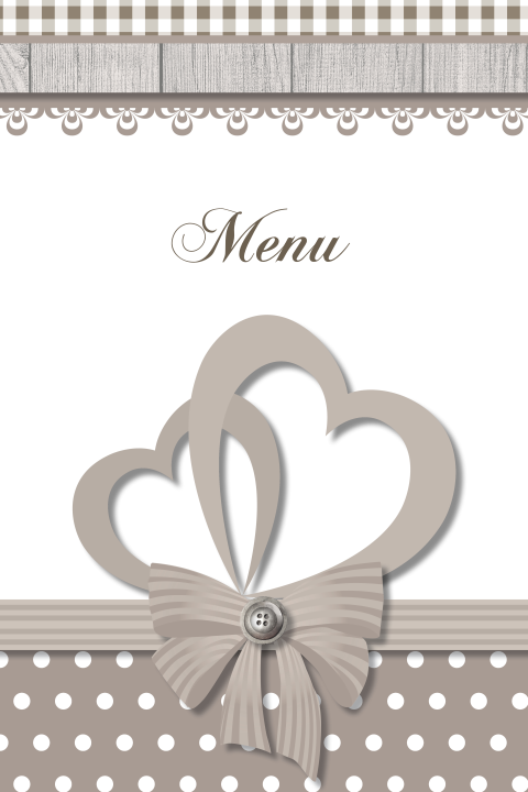 Klassieke menu kaart voor het menu met harten