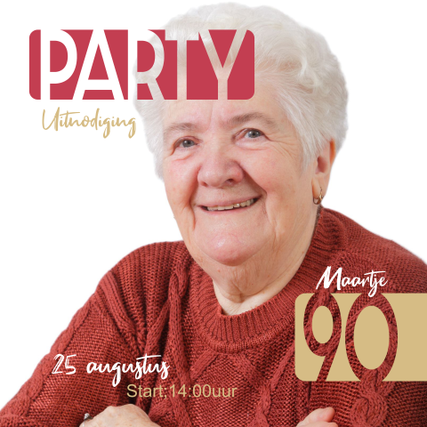 Uitnodiging 90 jaar modern foto