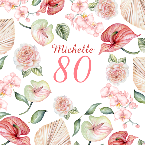 Verjaardagsfeestje 80 jaar met bloemen