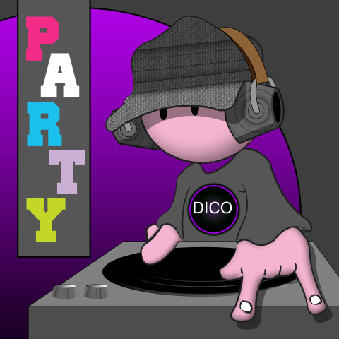 Originele uitnodigingskaart voor een DJ feestje met DJ