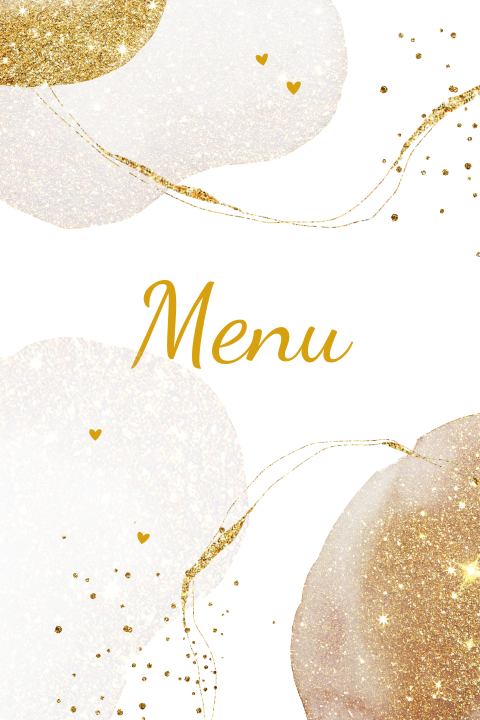 Menu kaart goud glitter look geometrisch