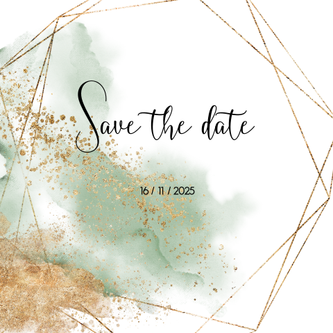 Save the date kaart koperlook draadstaal