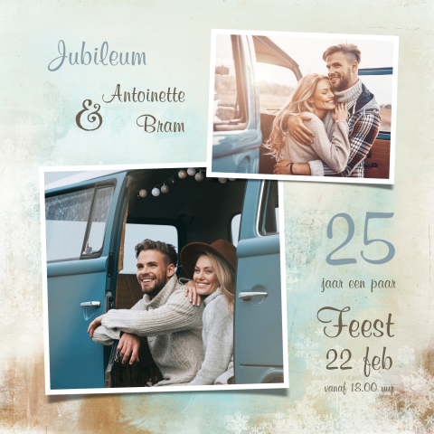 Uitnodiging  jubileum fotocollage 25 jaar getrouwd