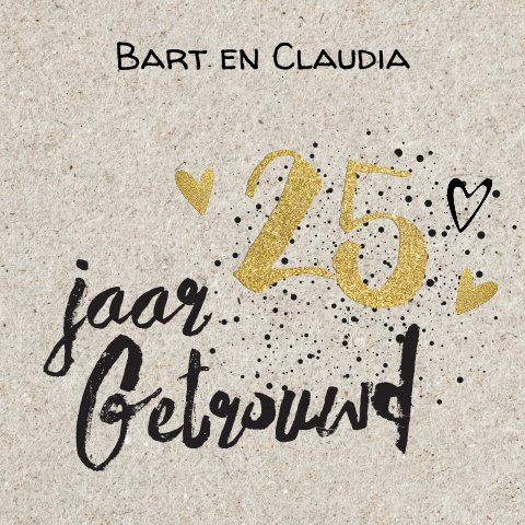 Hippe uitnodiging 25 jaar getrouwd op kraft