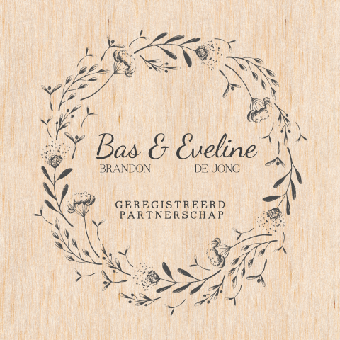 Botanische Partnerschap kaart op echt hout