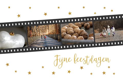 Kerstkaart fotostrip sterretjes