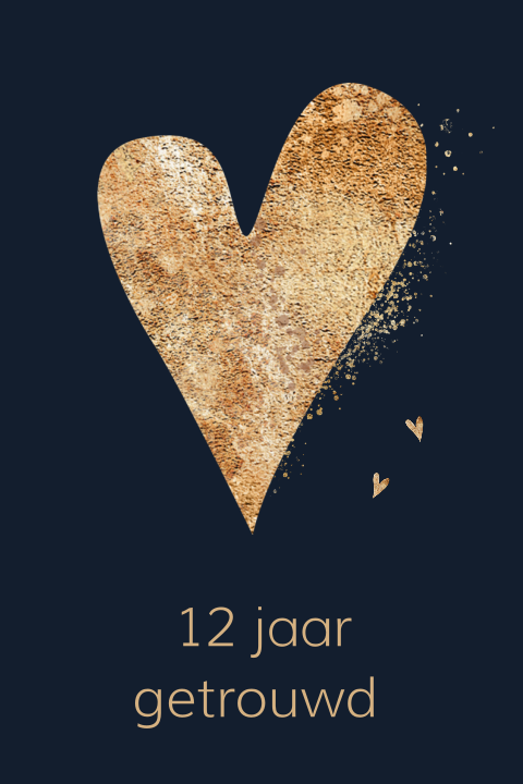 Jubileum uitnodiging 12-5 jaar getrouwd met groot hart