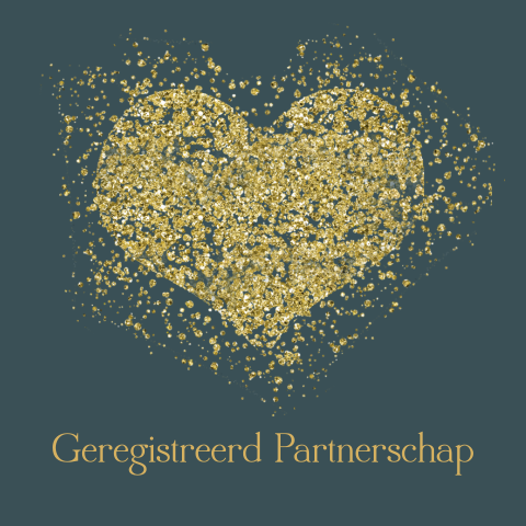 Geregistreerd partnerschap uitnodiging in mint hart