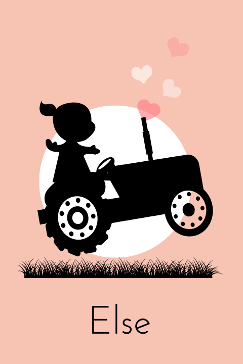 Geboortekaartje meisje op een traktor