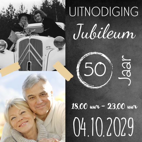 50 jaar getrouwd uitnodiging met ruimte eigen foto