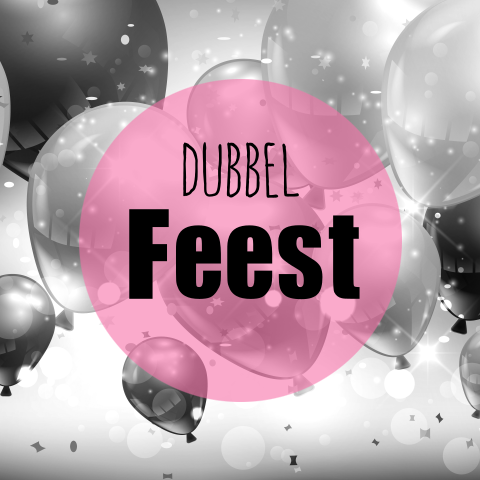 Uitnodiging dubbel feest met ballonen