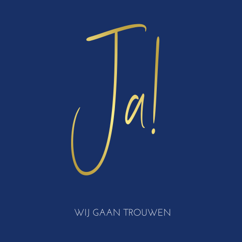 Trouwkaart wij gaan trouwen nachtblauw