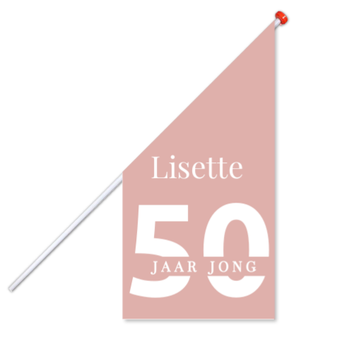 Vlag 50ste verjaardag vrouw roze sarah modern