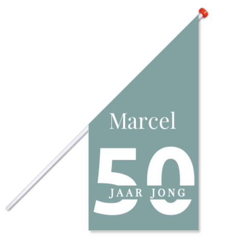 Vlag 50ste verjaardag man groen abraham modern