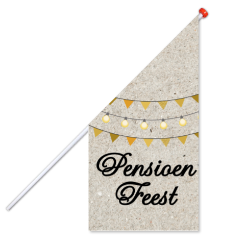Vlag voor een pensioen feest kraft look met vlaggetjes