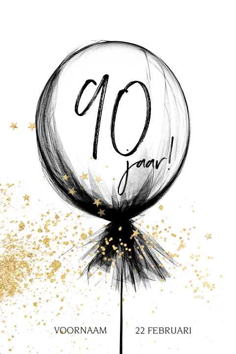 Trendy Verjaardag uitnodiging 90 jaar ballon
