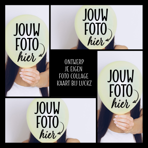 Zwarte fotocollage kaart maken