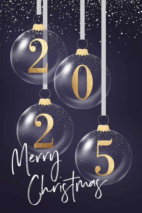 Zakelijke kerstkaart kerstballen 2025