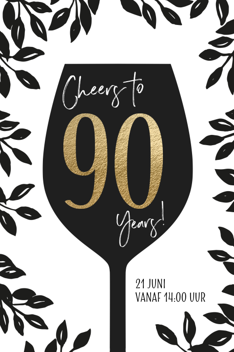 Cheers verjaardag uitnodiging 90 jaar