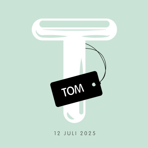 Geboortekaartje typografie mint groen labels