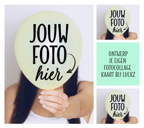 Foto collage kaart 3 fotos Belgisch vierkant