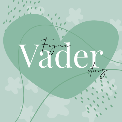Hippe Vaderdag kaart hart groen