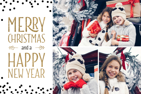 Feestelijke kerstkaart fotocollage