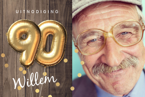 Uitnodiging verjaardag 90 jaar eigen foto