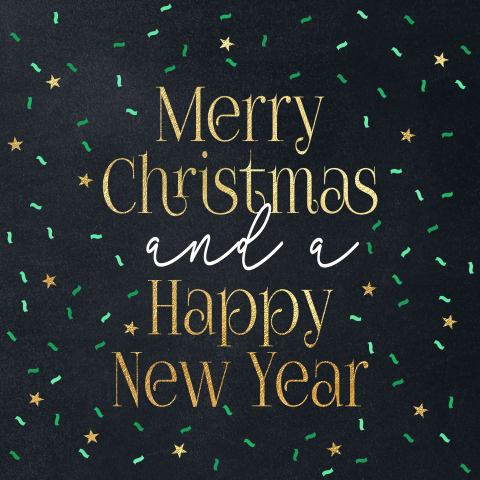 Merry christmas and a Happy New Year vrolijke kerstkaart