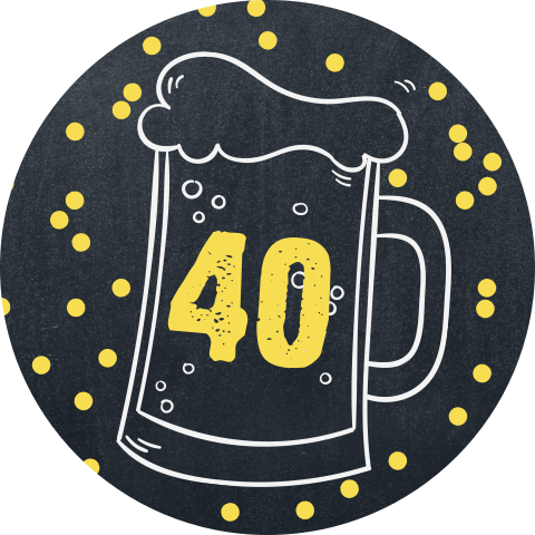 Sluitsticker met biertje en leeftijd