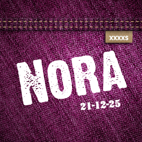 Stoere geboortekaartjes roze spijkerstof jeans voor een meisje