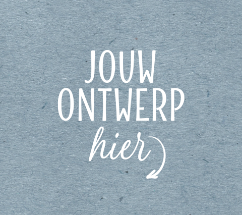 Blauw grijs Belgisch formaat vierkant kaart zelf ontwerpen