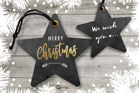 Zakelijke kerstkaart sterren labels