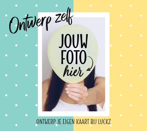 Kaart met eigen foto en vrolijke kleuren