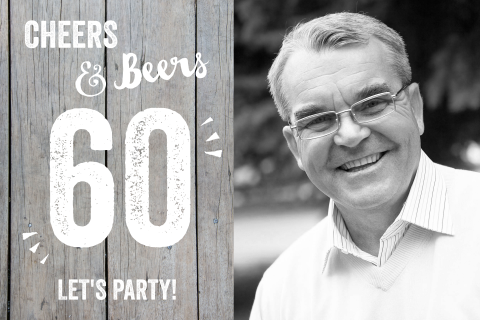 Verjaardag uitnodiging 60 jaar foto cheers beers.